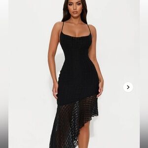 Fashion Nova Black Asymmetrical Dress